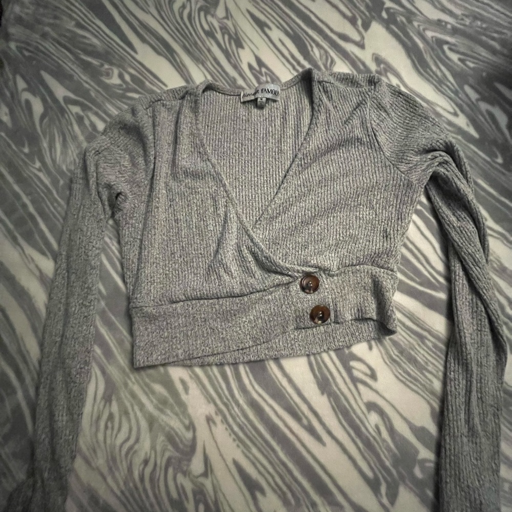 Gray crop top